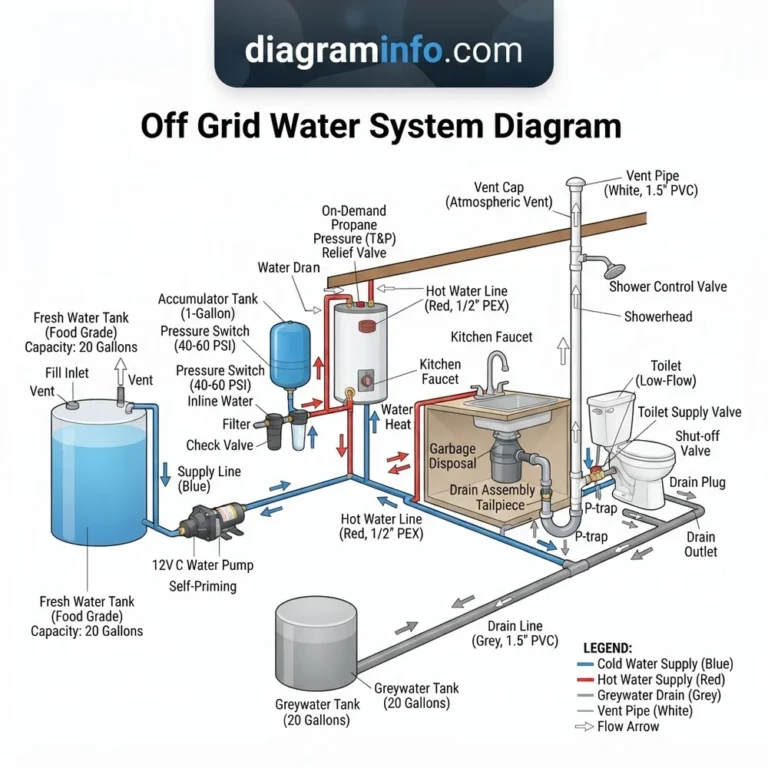 off-grid water system diagram diagram with labeled components and explanations