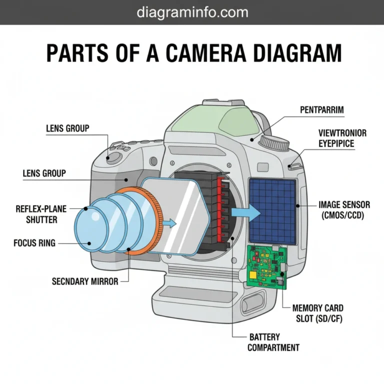 parts of a camera diagram diagram with labeled components and explanations