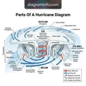 parts of a hurricane diagram diagram with labeled components and explanations