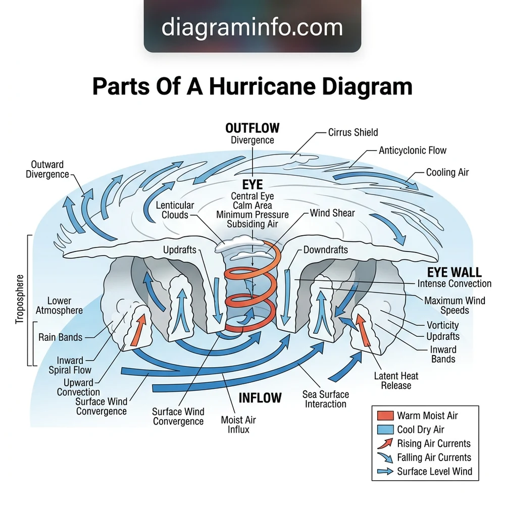 parts of a hurricane diagram diagram with labeled components and explanations