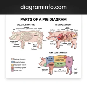 parts of a pig diagram diagram with labeled components and explanations
