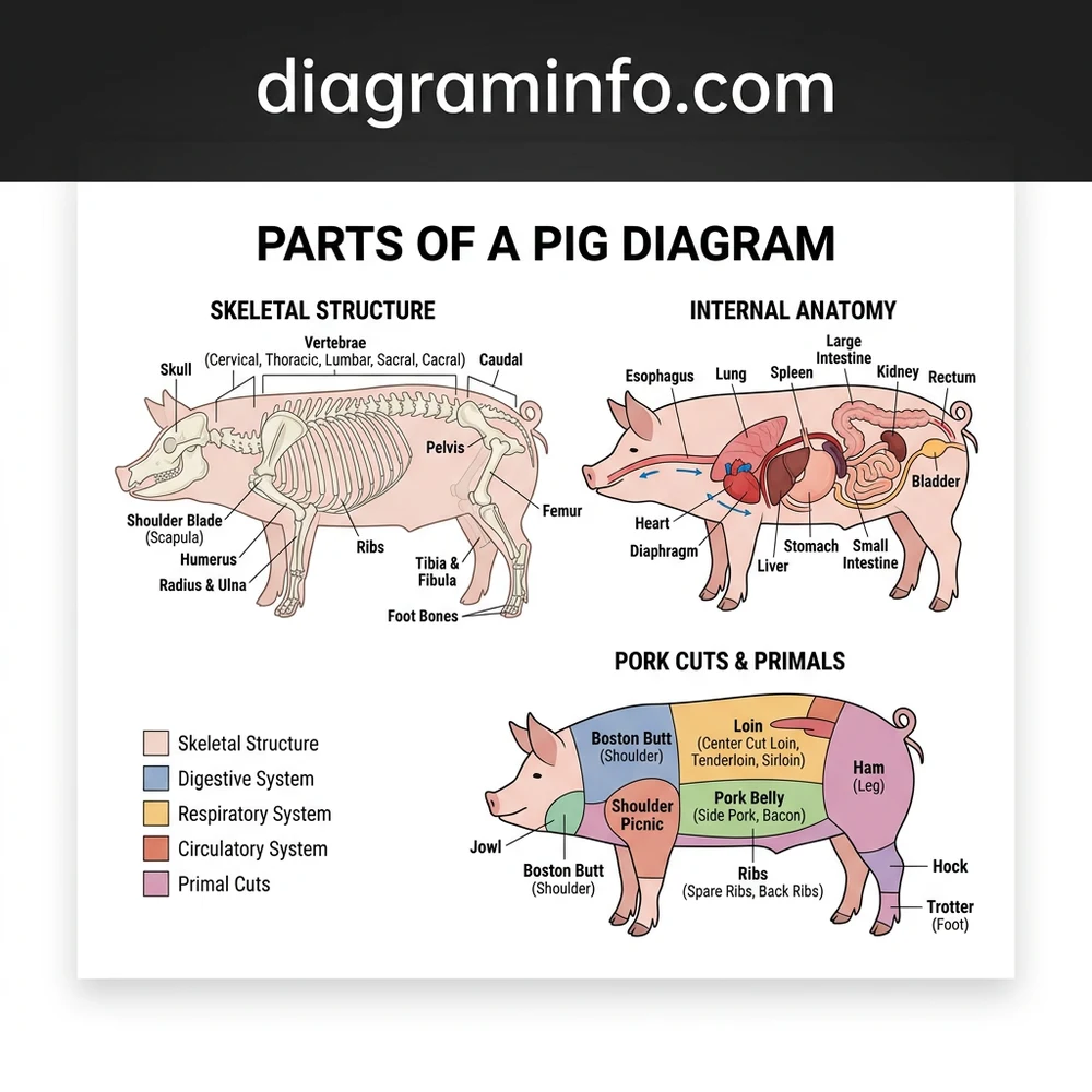parts of a pig diagram diagram with labeled components and explanations
