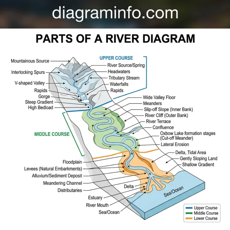 parts of a river diagram diagram with labeled components and explanations