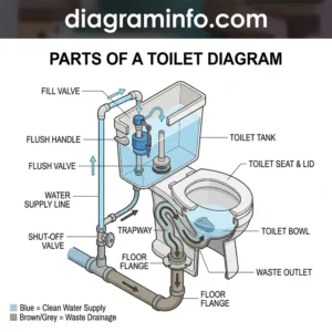 parts of a toilet diagram diagram with labeled components and explanations