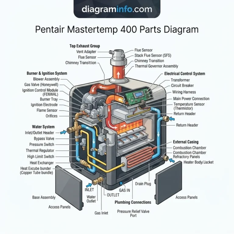 pentair mastertemp 400 parts diagram diagram with labeled components and explanations