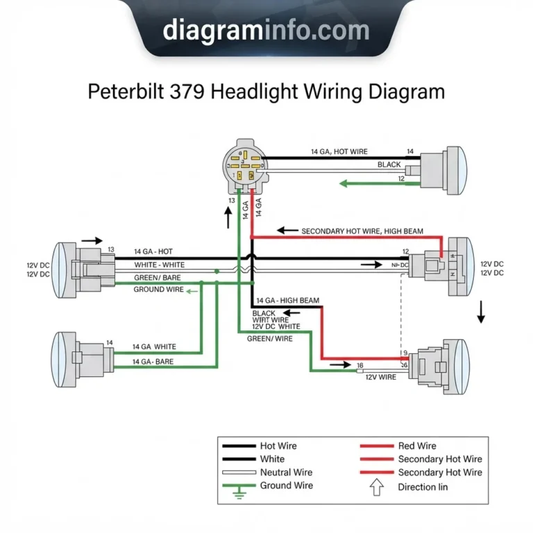 peterbilt 379 headlight wiring diagram diagram with labeled components and explanations