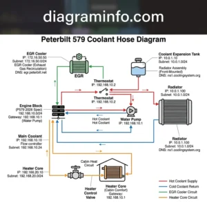 peterbilt 579 coolant hose diagram diagram with labeled components and explanations