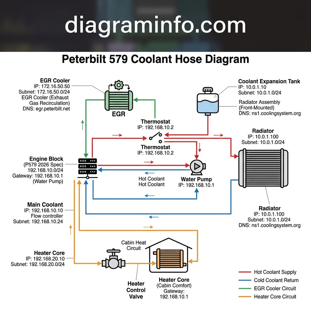 peterbilt 579 coolant hose diagram diagram with labeled components and explanations