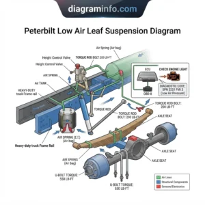 peterbilt low air leaf suspension diagram diagram with labeled components and explanations