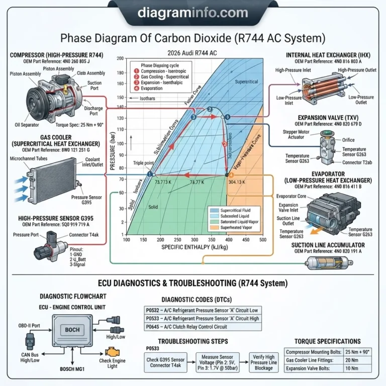 phase diagram of carbon dioxide diagram with labeled components and explanations