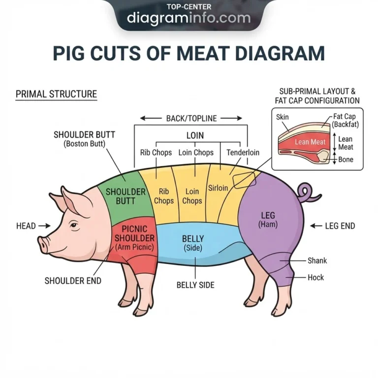 pig cuts of meat diagram diagram with labeled components and explanations