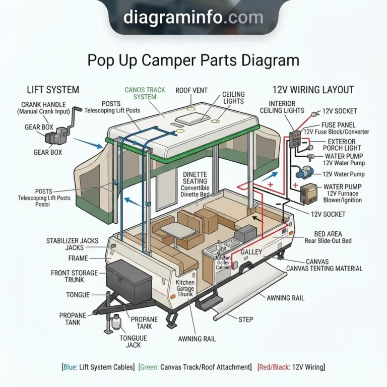 pop up camper parts diagram diagram with labeled components and explanations