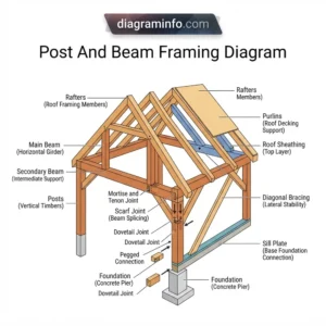 post and beam framing diagram diagram with labeled components and explanations
