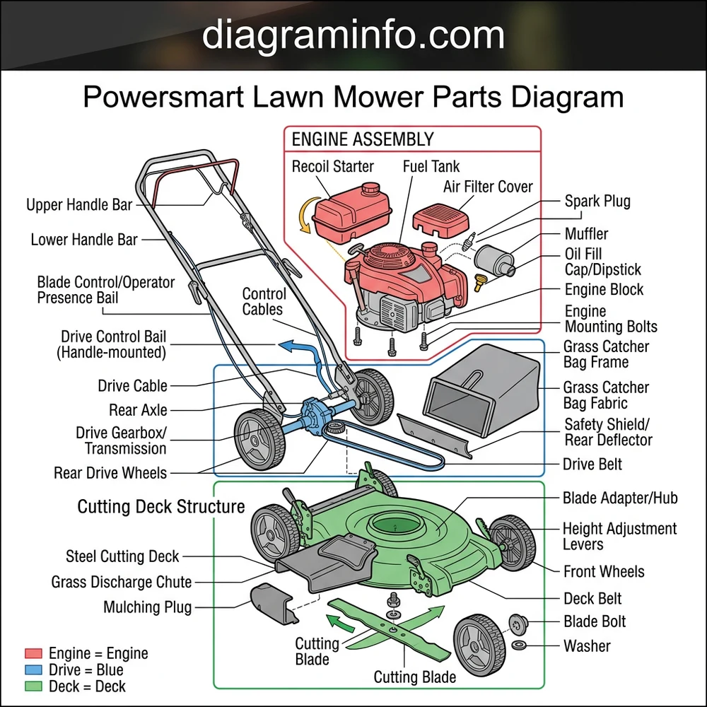 PowerSmart Lawn Mower Parts Diagram: 2026 Component Breakdown