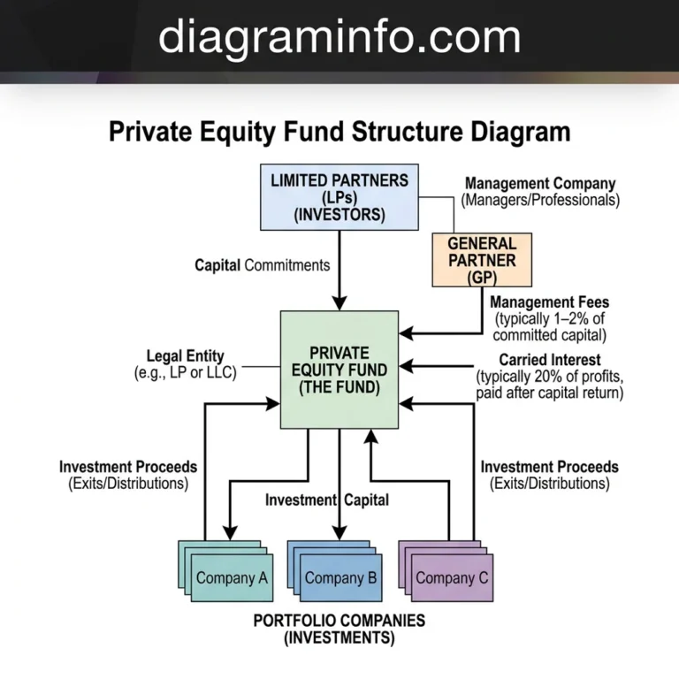 private equity fund structure diagram diagram with labeled components and explanations
