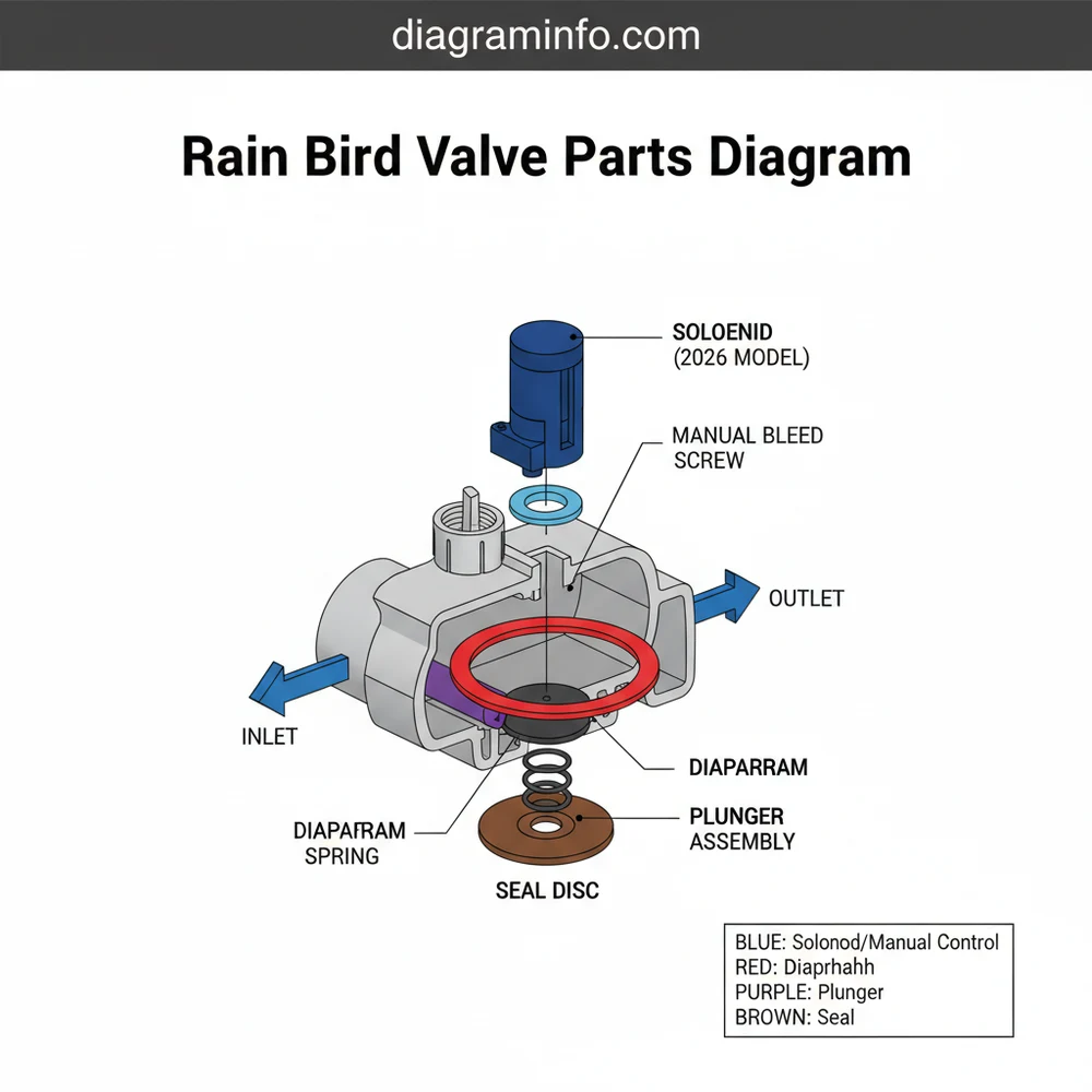 rain bird valve parts diagram diagram with labeled components and explanations