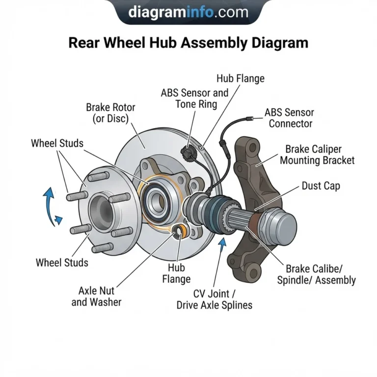 rear wheel hub assembly diagram diagram with labeled components and explanations