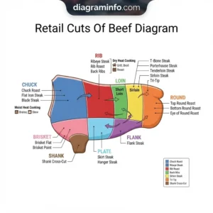 retail cuts of beef diagram diagram with labeled components and explanations