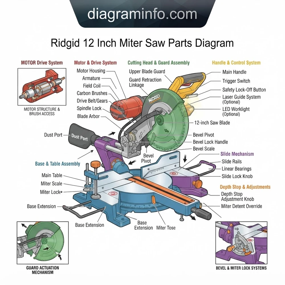 Ridgid 12 Inch Miter Saw Parts Diagram: 2026 Guide