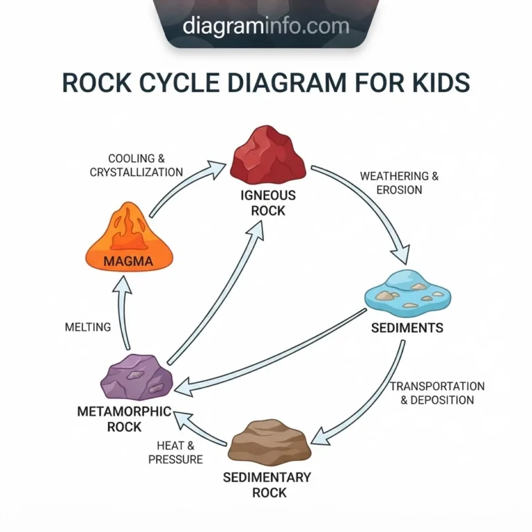 rock cycle diagram for kids diagram with labeled components and explanations