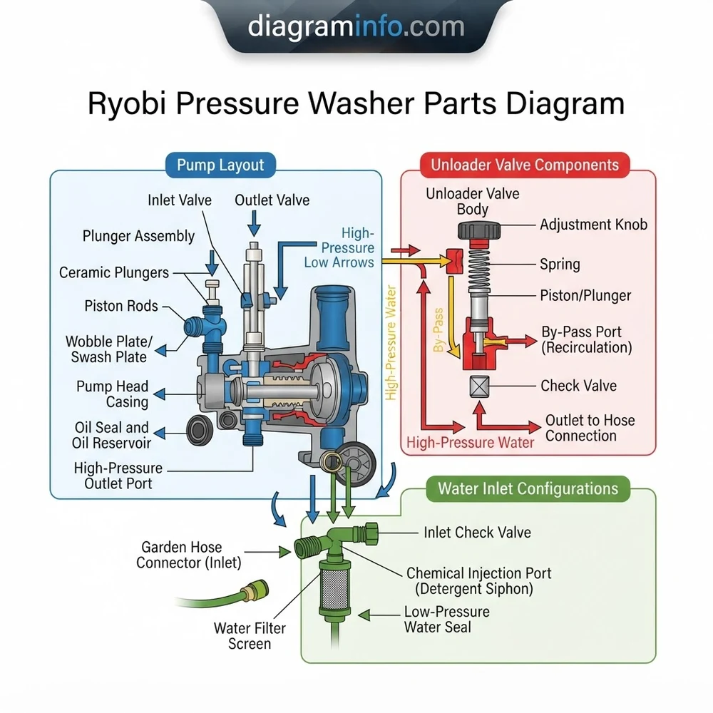 ryobi pressure washer parts diagram diagram with labeled components and explanations