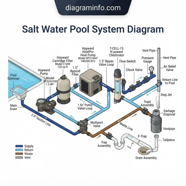 salt water pool system diagram diagram with labeled components and explanations