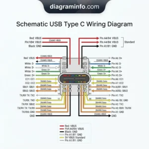 schematic usb type c wiring diagram diagram with labeled components and explanations
