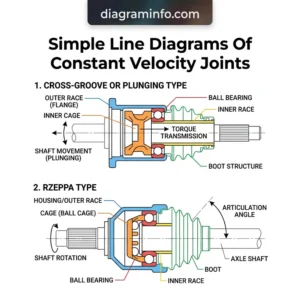 simple line diagrams of constant velocity joints diagram with labeled components and explanations