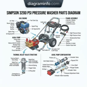simpson 3200 psi pressure washer parts diagram diagram with labeled components and explanations