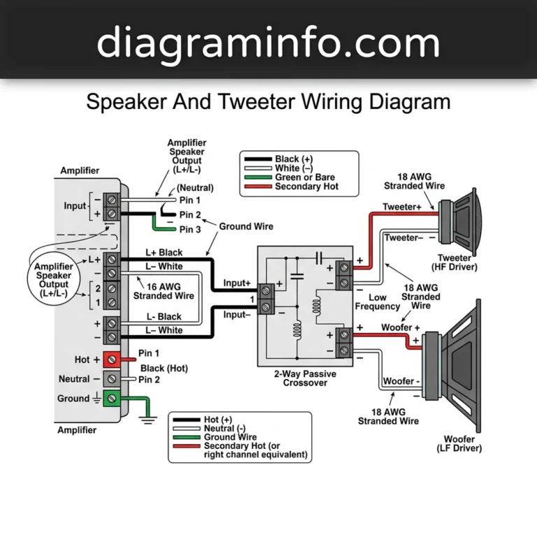 speaker and tweeter wiring diagram diagram with labeled components and explanations