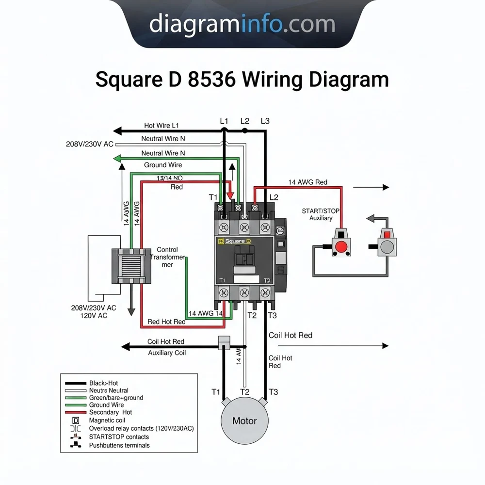 square d 8536 wiring diagram diagram with labeled components and explanations