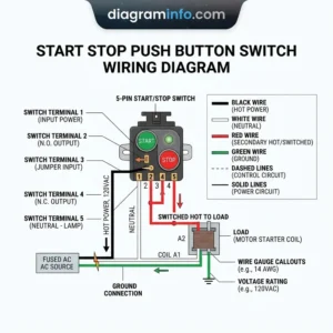 start stop push button switch wiring diagram diagram with labeled components and explanations