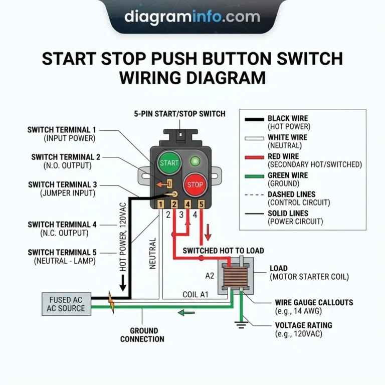 start stop push button switch wiring diagram diagram with labeled components and explanations