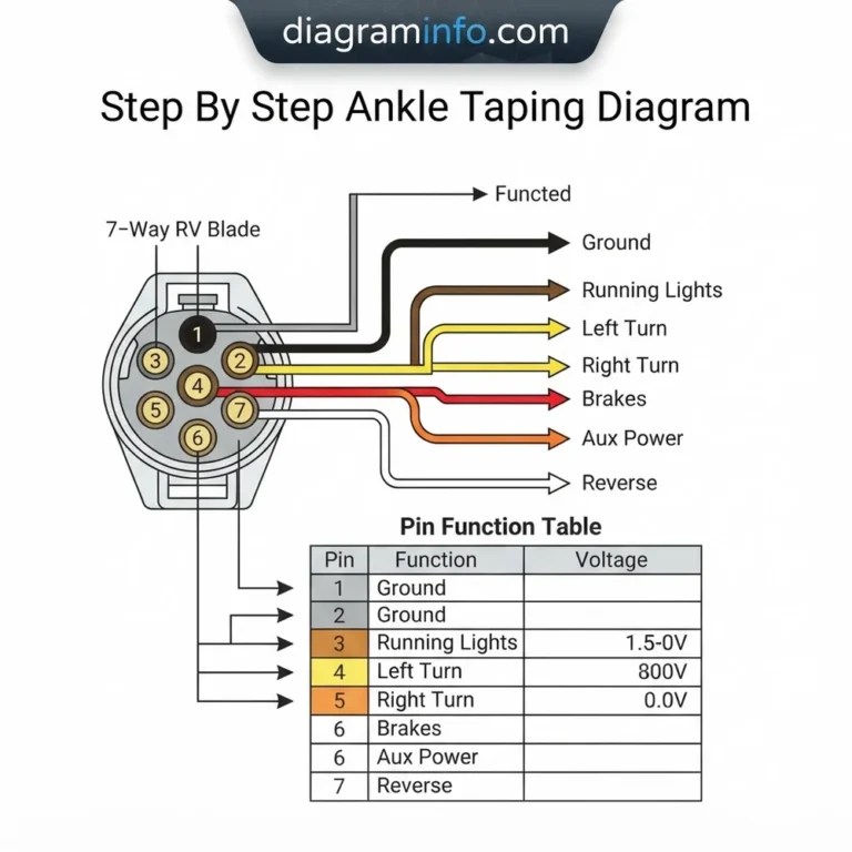 step by step ankle taping diagram diagram with labeled components and explanations