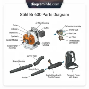 stihl br 600 parts diagram diagram with labeled components and explanations