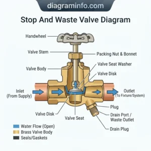 stop and waste valve diagram diagram with labeled components and explanations