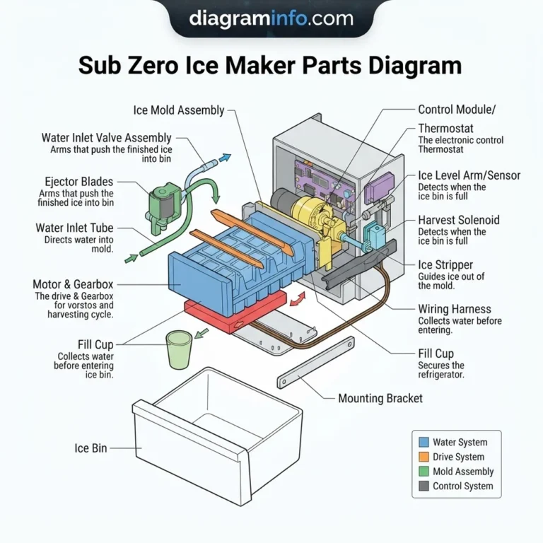 sub zero ice maker parts diagram diagram with labeled components and explanations