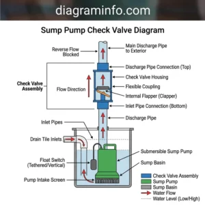 sump pump check valve diagram diagram with labeled components and explanations