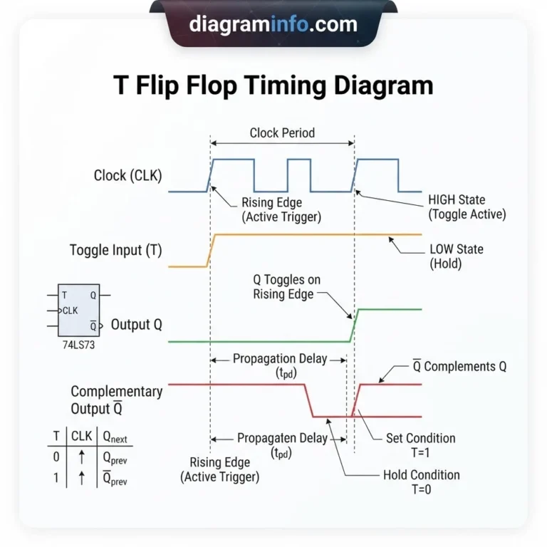 t flip flop timing diagram diagram with labeled components and explanations