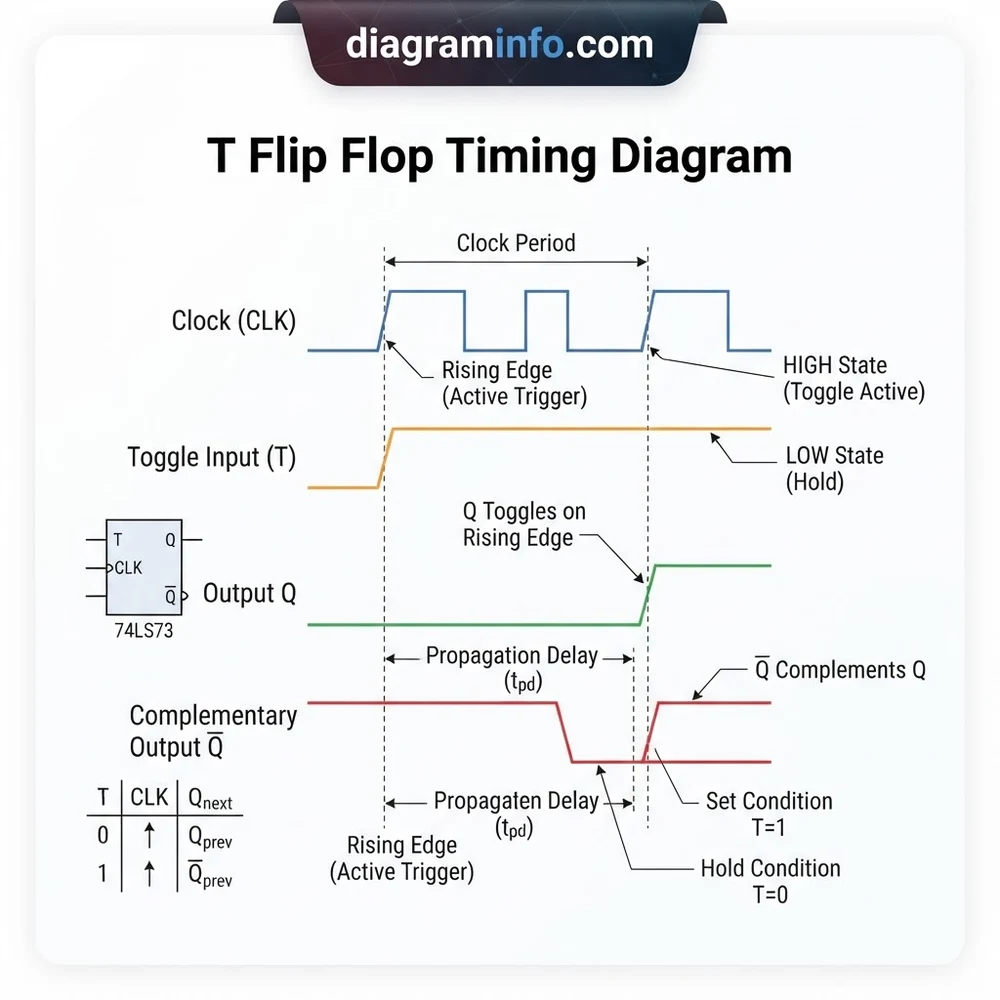 t flip flop timing diagram diagram with labeled components and explanations