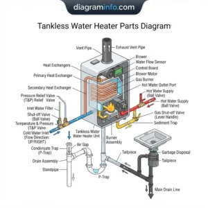 tankless water heater parts diagram diagram with labeled components and explanations