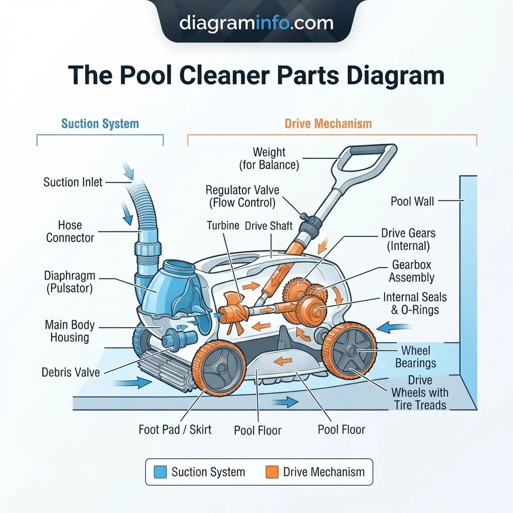the pool cleaner parts diagram diagram with labeled components and explanations