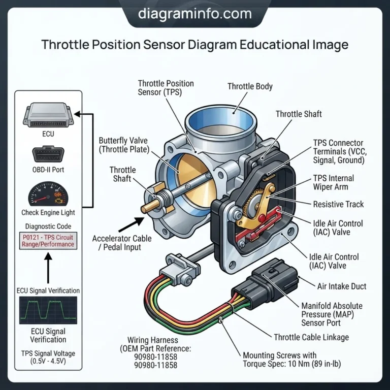 throttle position sensor diagram educational image diagram with labeled components and explanations