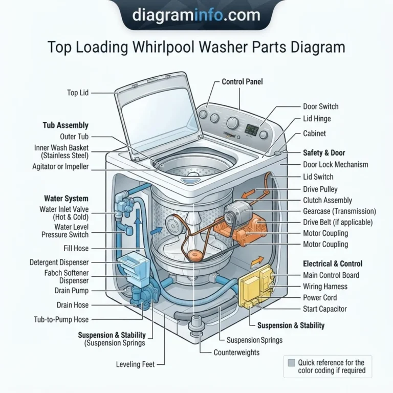 top loading whirlpool washer parts diagram diagram with labeled components and explanations