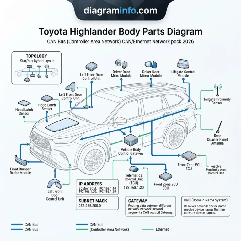 toyota highlander body parts diagram diagram with labeled components and explanations
