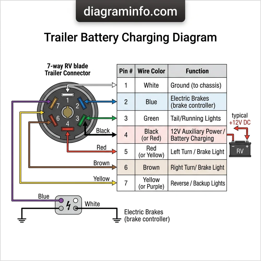 trailer battery charging diagram diagram with labeled components and explanations