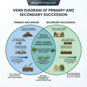venn diagram of primary and secondary succession diagram with labeled components and explanations