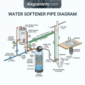 water softener pipe diagram diagram with labeled components and explanations