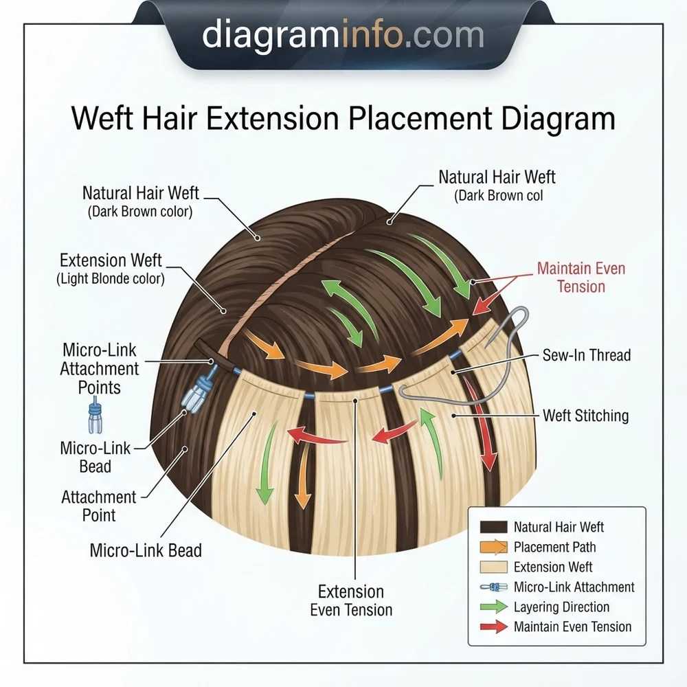 Trane Weft Hair Extension Placement Diagram: 2026 Guide