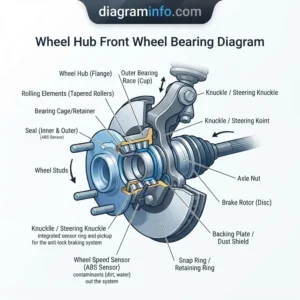 wheel hub front wheel bearing diagram diagram with labeled components and explanations